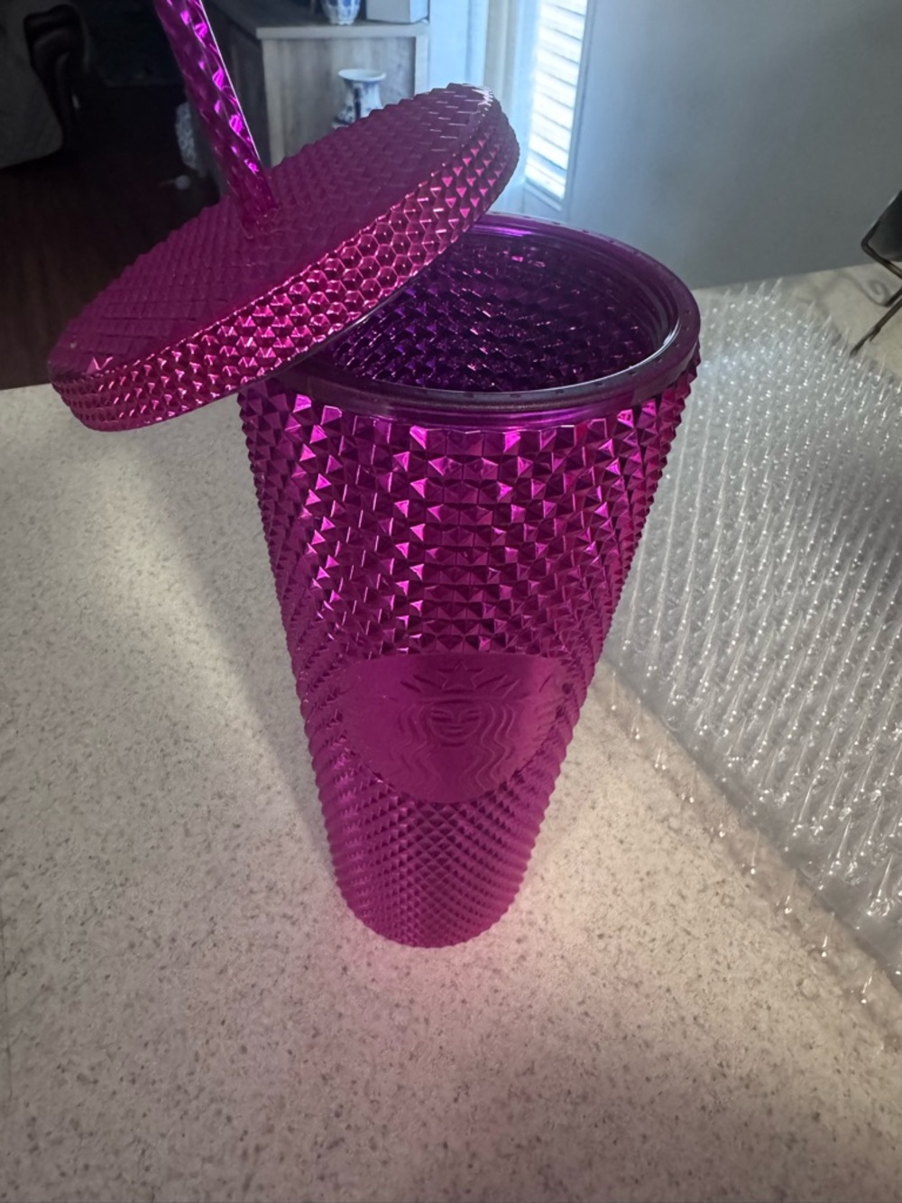 Starbucks Fuchsia Studded Cold Cup Tumbler with Lid and Straw